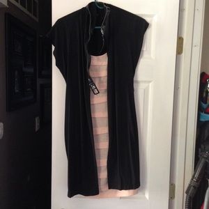 Women's black and pink belted dress