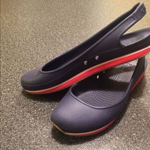 Navy crocs