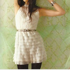 Free People Ruffles Fan Dress Sz 8 off white