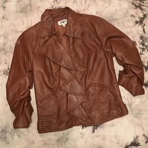 Brown Leather Jacket NEVER BEEN WORN!