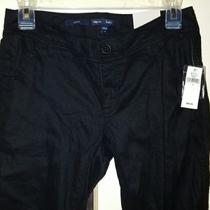 GAP Hadley fit linen black ankle cuffed pants. 58%
