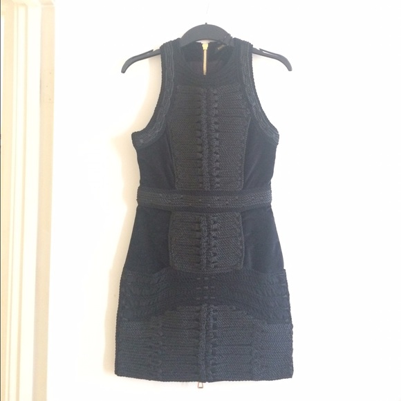🌟SOLD🌟H&M X Balmain Velvet Dress w/Braiding NWT