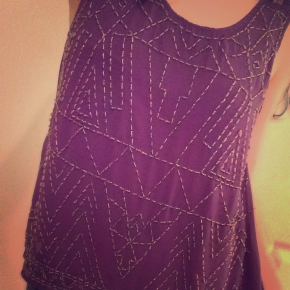 Dressy Purple Beaded Top
