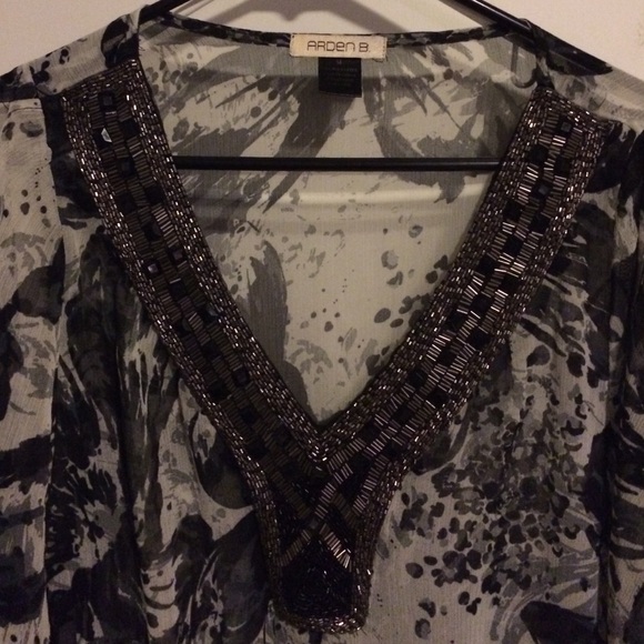 Black and white see through Arden B top - Picture 2 of 4