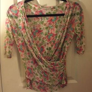 Sold Diane Von Furstenberg 100% Silk Floral Top