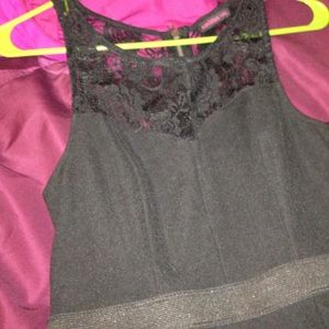 All black , lace dress