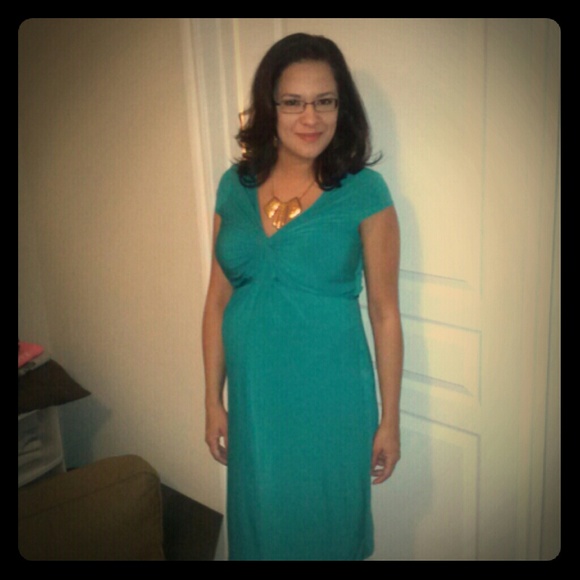 Motherhood Teal maternity dress.