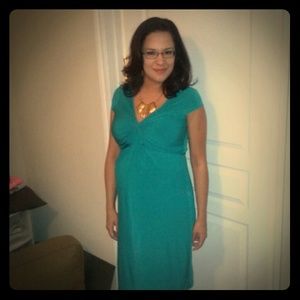 Motherhood Teal maternity dress.