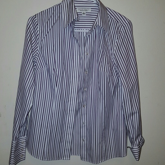 Banana Republic Non-Iron Fitted Purple Striped