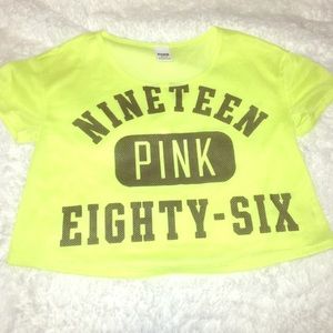 Victoria's Secret Neon Yellow Mesh Top