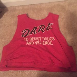 D.A.R.E Red Crop Top from Forever 21