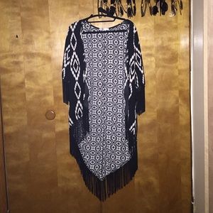 Fringe kimono