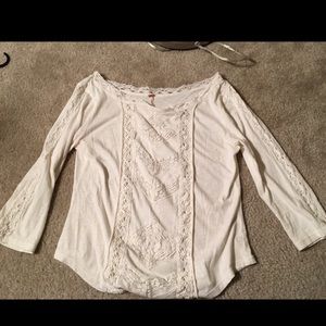 Free People cream crochet top