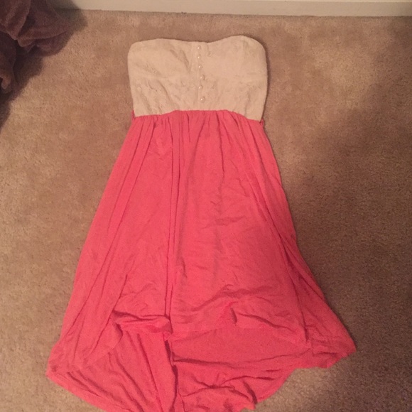 Strapless Salmon-Colored Dress from Rue 21