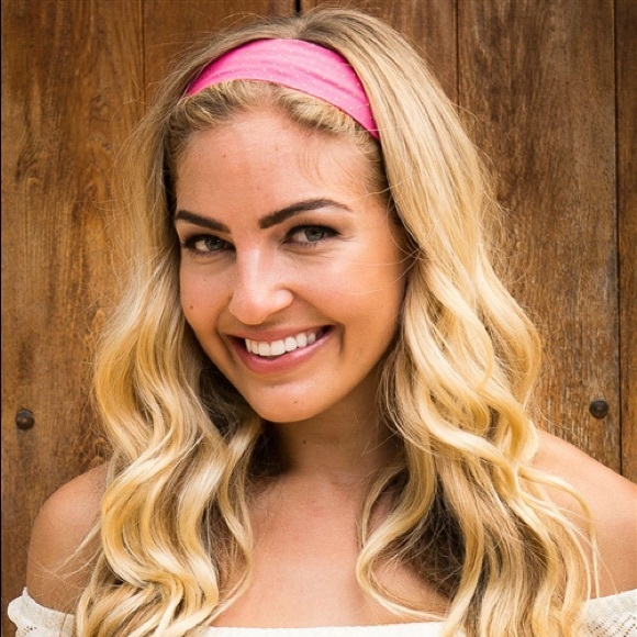 Stacie Hot Pink with Gold Dots Headband