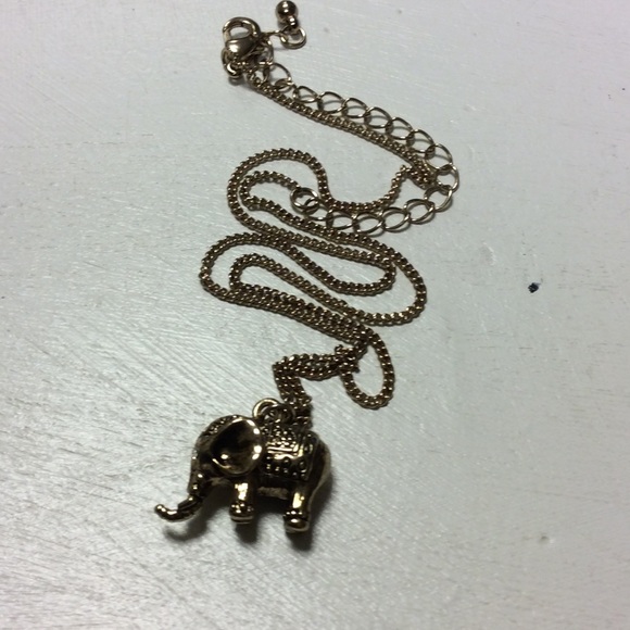 Gold elephant necklace