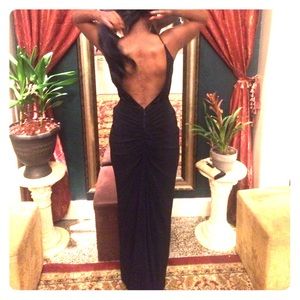 Liz Sheldon Black beaded top and low backless