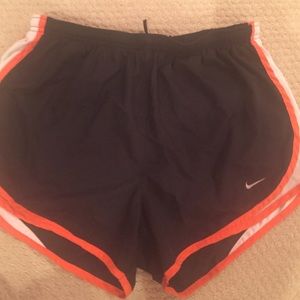 Red orange and navy blue nike shorts size M
