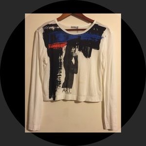 ZARA "Art Is Written" Long Sleeve Shirt