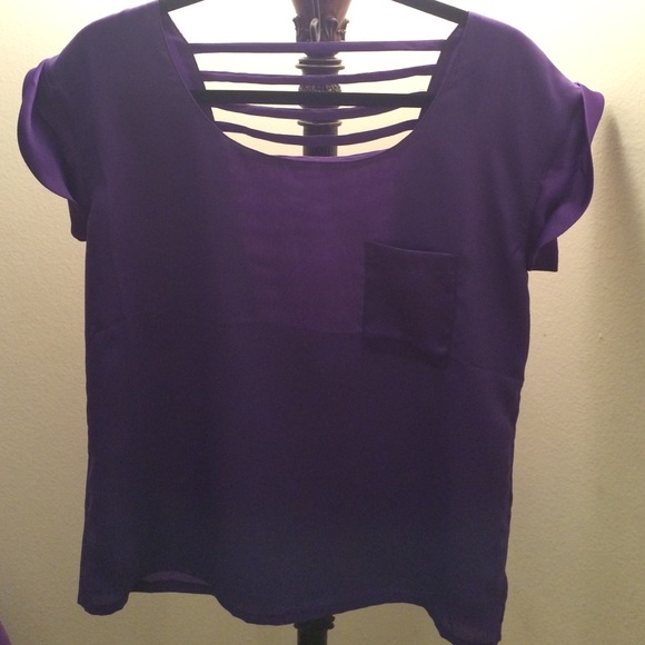 Purple top with back cut outs
