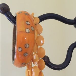 Vintage disco bead necklace & matching bangle