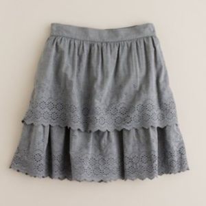 J Crew Chambray Eyelet Skirt