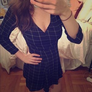 Reformation Navy V neck mini dress