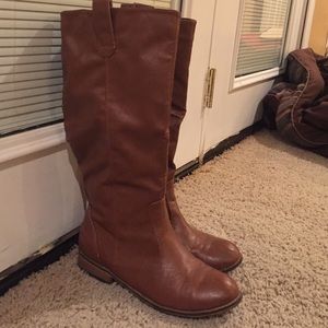 Tan riding boots