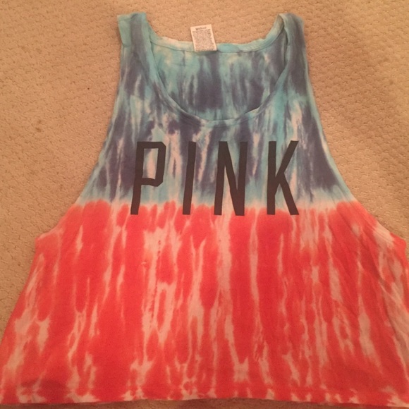 RED WHITE & BLUE Victoria secret pink muscle tank