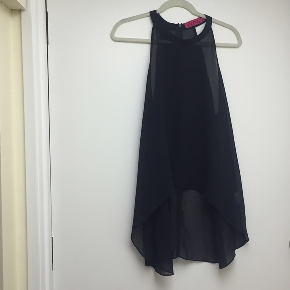 High neck sheer top.