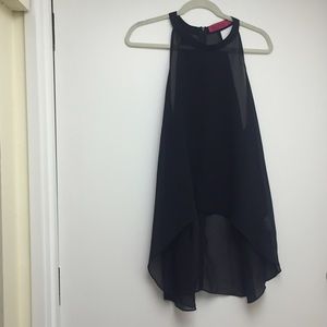 High neck sheer top.