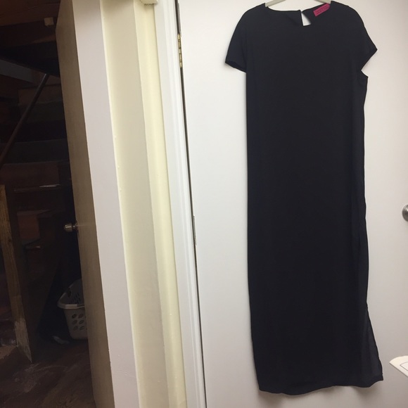 Black column dress
