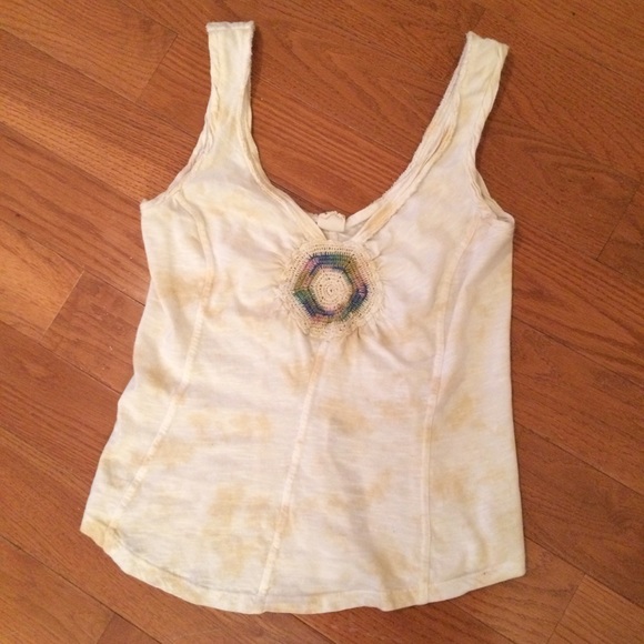 Free People Yellow Tie Dye Tank Top