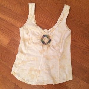 Free People Yellow Tie Dye Tank Top