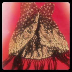 Printed tube top with fringe from free people