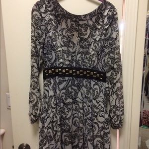 Black and white print dress