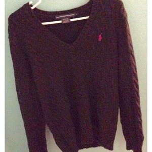 💗💗RALPH LAUREN POLO V-NECK SWEATER💗💗 pink pony