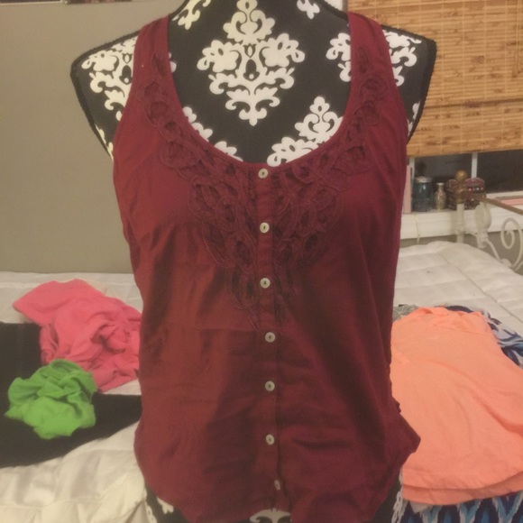 Button Down Abercrombie Tank Top