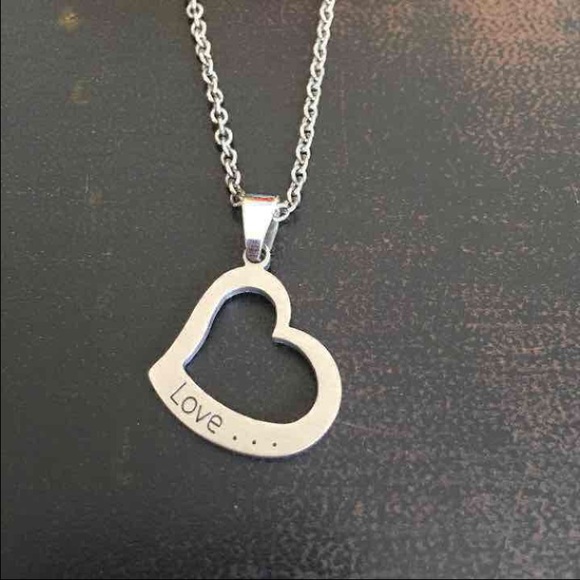 Love Open Heart Necklace Stainless Steel