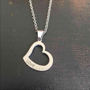 Love Open Heart Necklace Stainless Steel