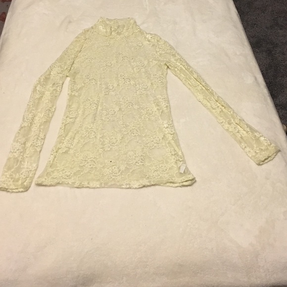 White Lace Turtle Neck Tunic Top