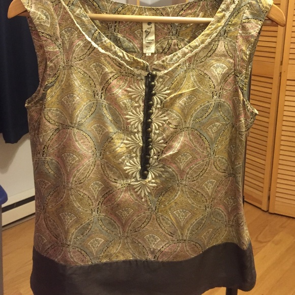 Anthropologie silk/cotton blend tank top