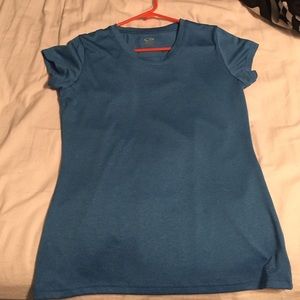 Blue champion shirt.