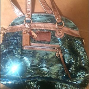 Coach Blue Sequenced Poppy Bag