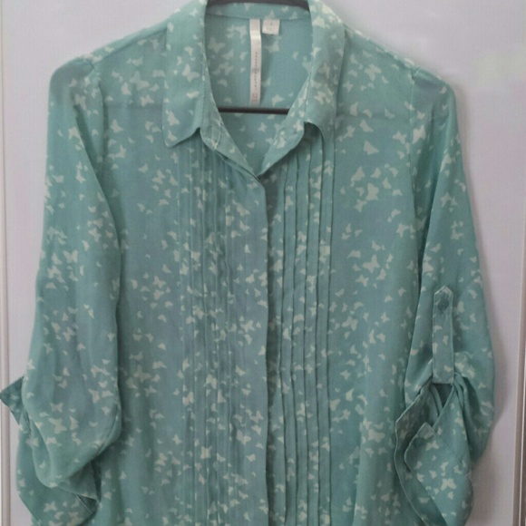 LC Lauren Conrad Butterfly Chiffon Blouse