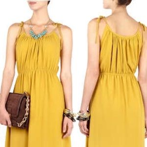 Theory Yellow Tylie tie Maxi dress