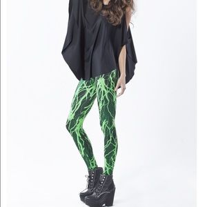Blackmilk Toxic Green Electro leggings in M
