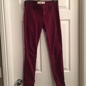 maroon jeans- hollister