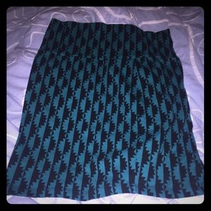 Teal and black stretchy skirt