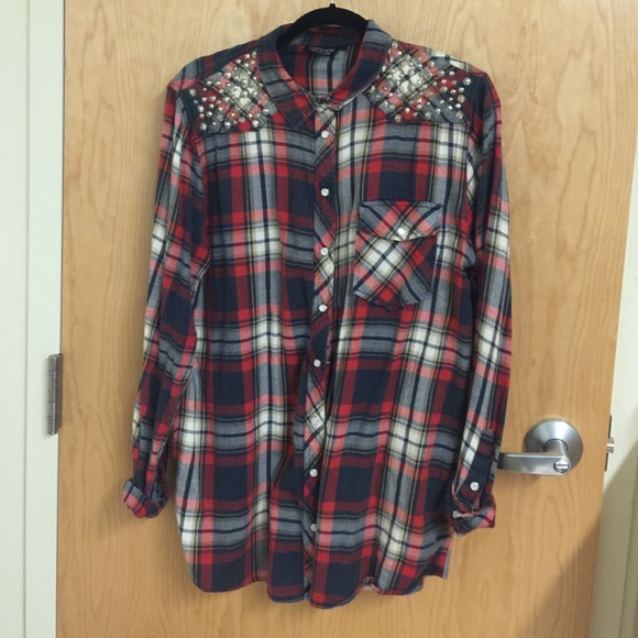 TOPSHOP studded flannel
